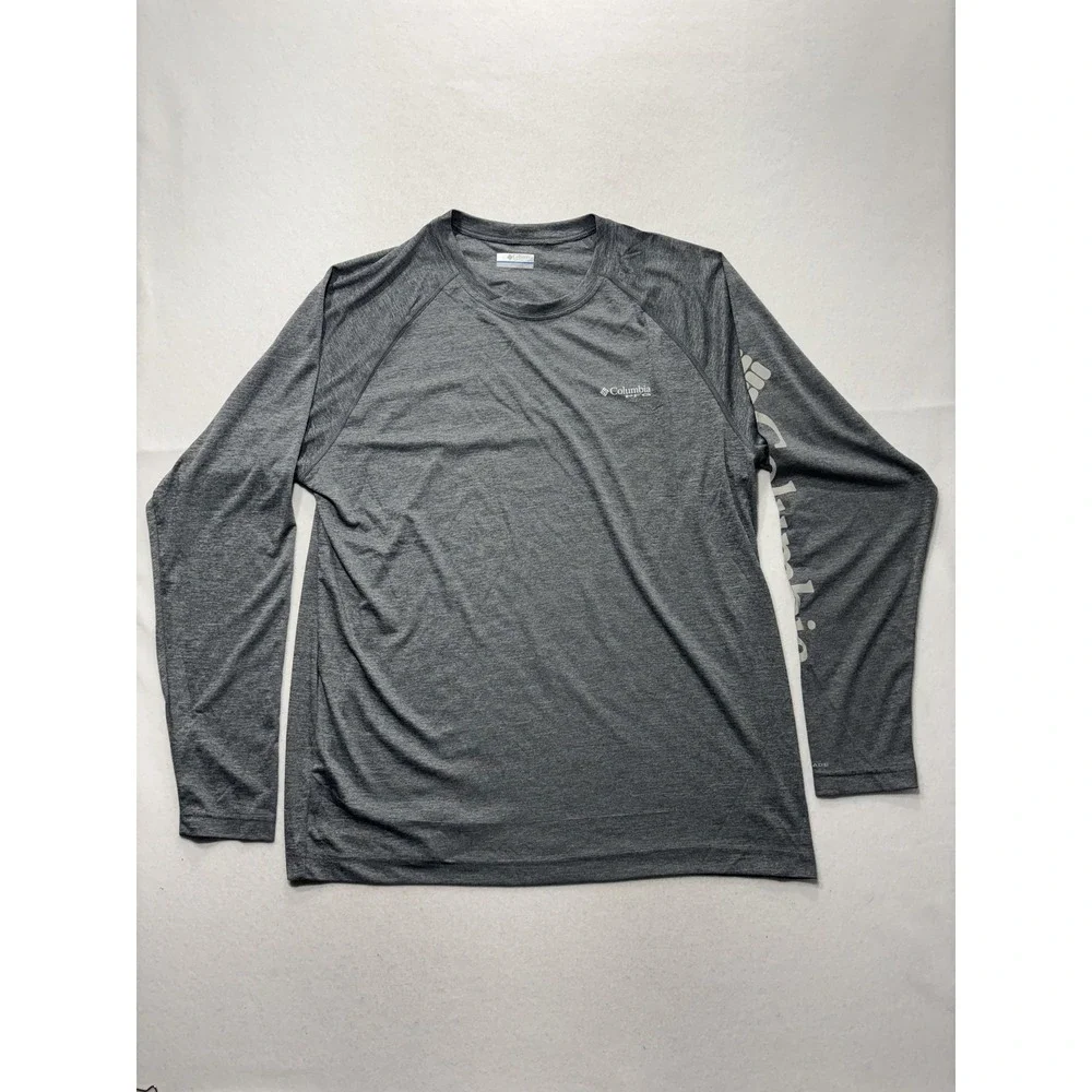 Columbia PFG Omni-Shade Shirt Mens XL Gray Long Sleeve Tee Fishing Lightweight